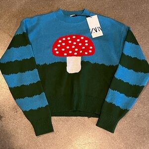 NWT Zara Mushroom Knit Sweater